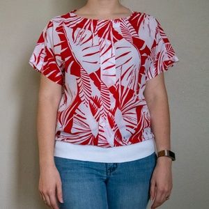 Vintage Handmade Red and White Top